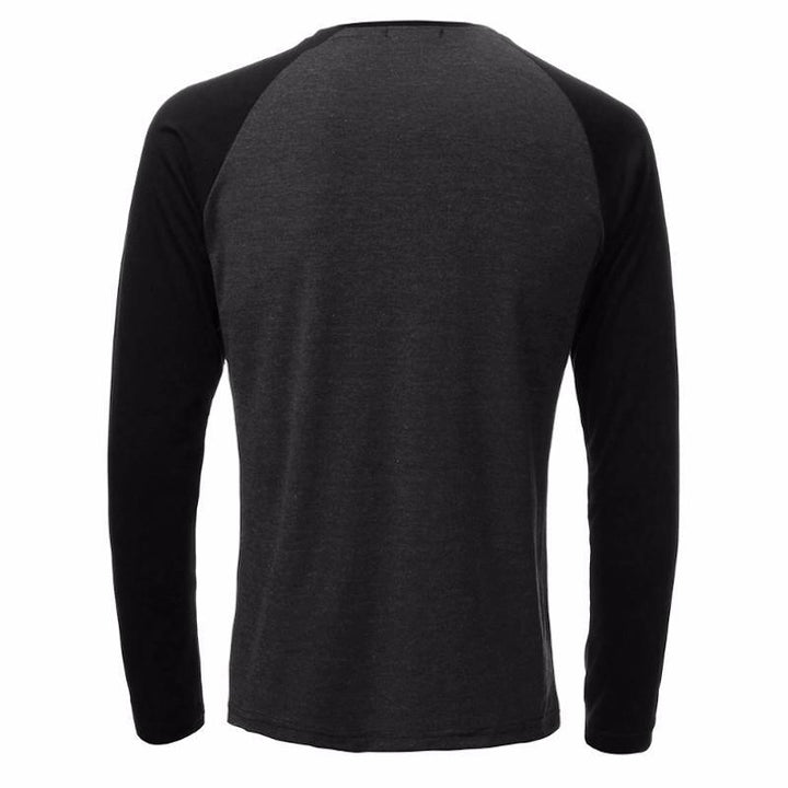 Mens Casual Slim Shirt Crew Neck Raglan Baseball Long Sleeve T-shirt Sports Tops - Trendha