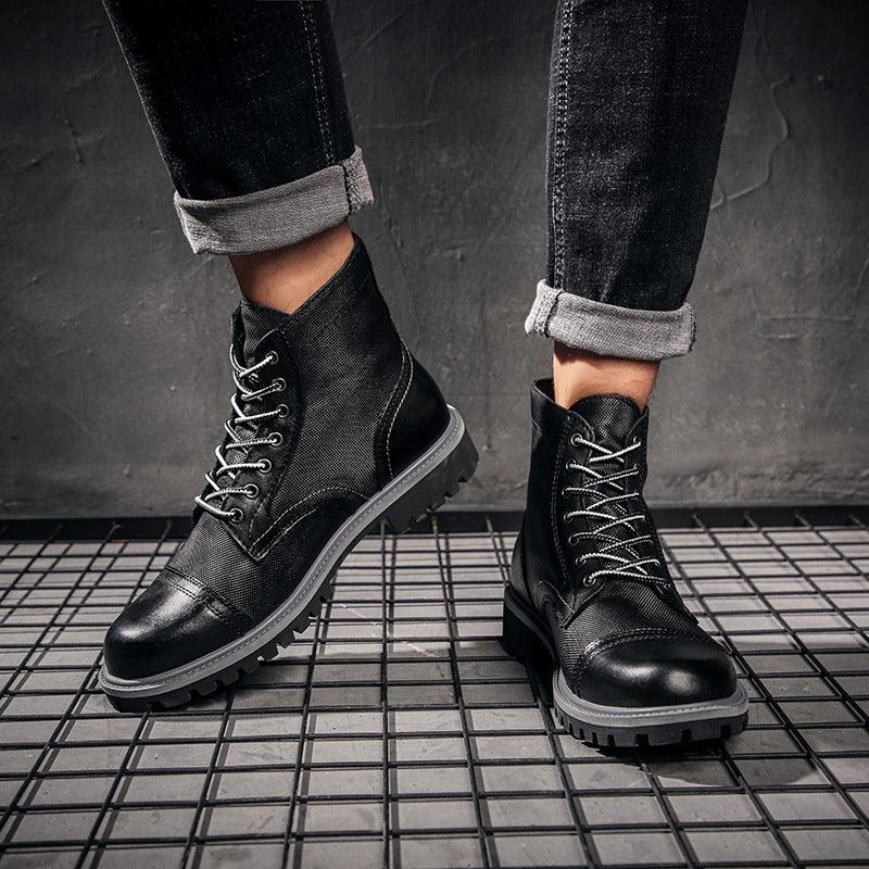 Vintage leather overalls desert boots - Trendha