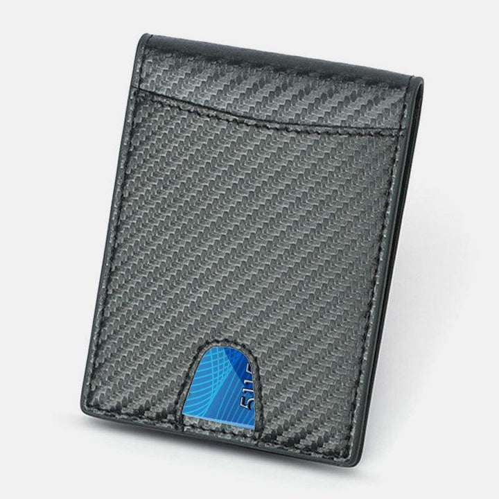 Men Multifunction Business RFID Carbon Fiber US Dollar Clip Card Trade Short Multi-card Slots Wallet - Trendha