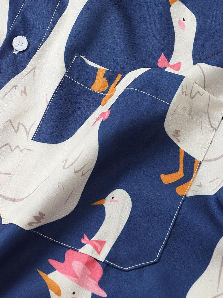 Mens Funny Duck Print Casual Shirts - Trendha