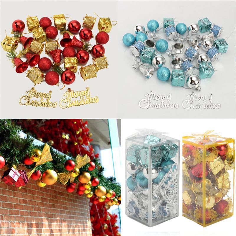 32PCS Christmas Tree Decoration Balls Drums Bells Baubles Ornaments Kids Children Party Supplies - Trendha