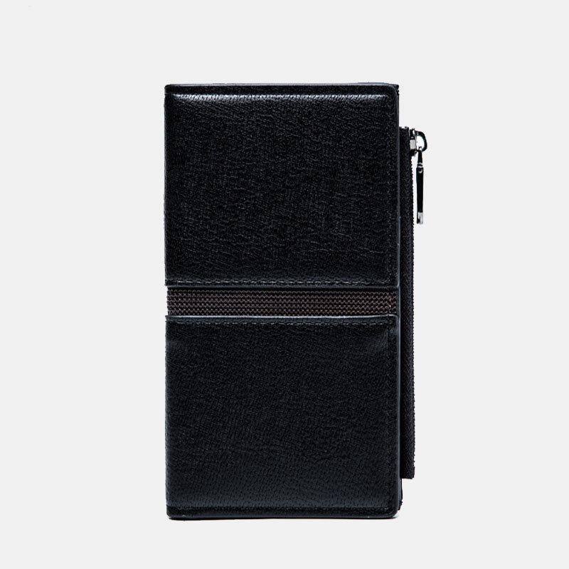 Men Faux Leather Retro Business Multi-slot Hand Carry Card Holder Wallet Clutch Purse - Trendha