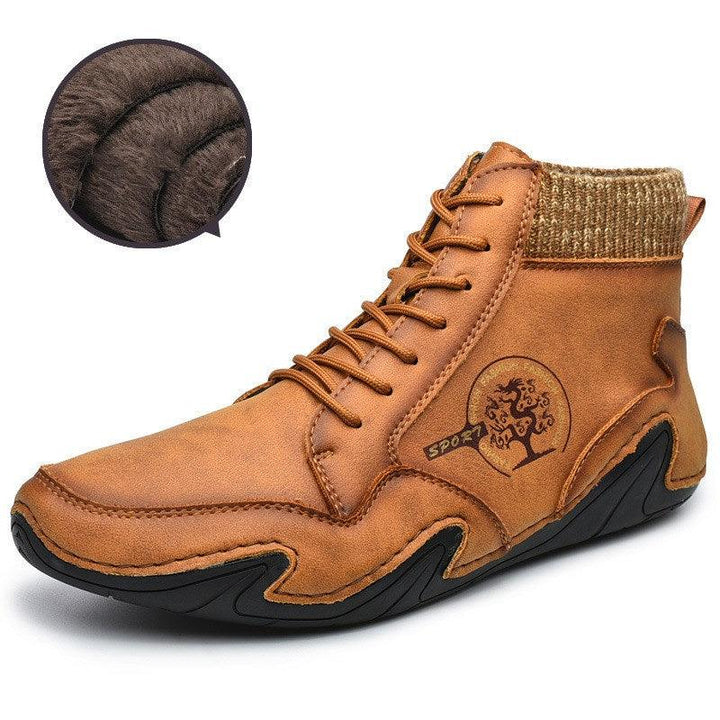 British style middle cut leather men's tooling boots - Trendha