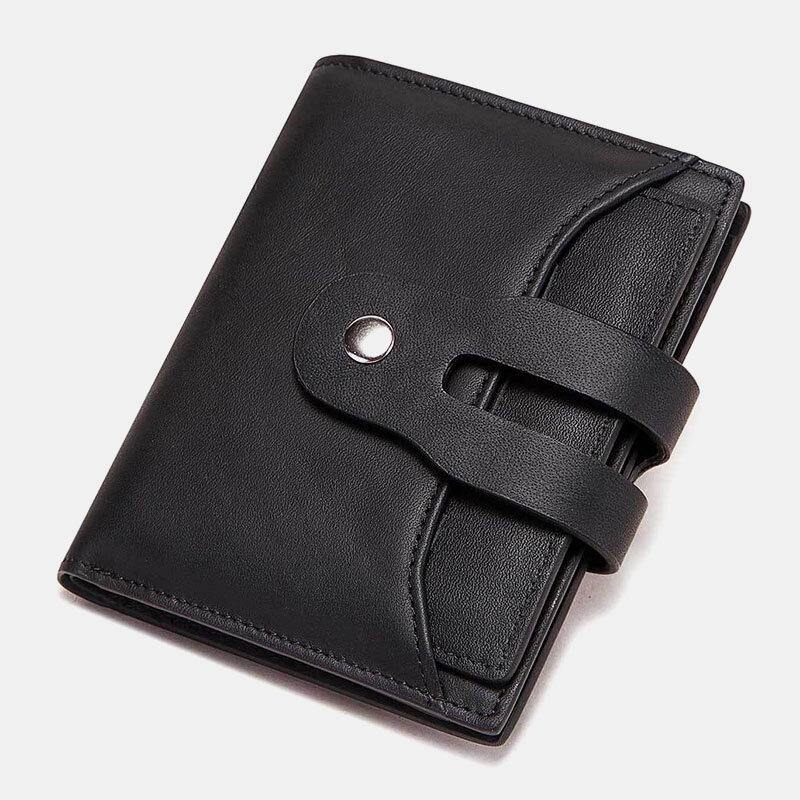 Unisex Genuine Leather RFID Anti-theft Retro Personality Card Holder Wallet - Trendha