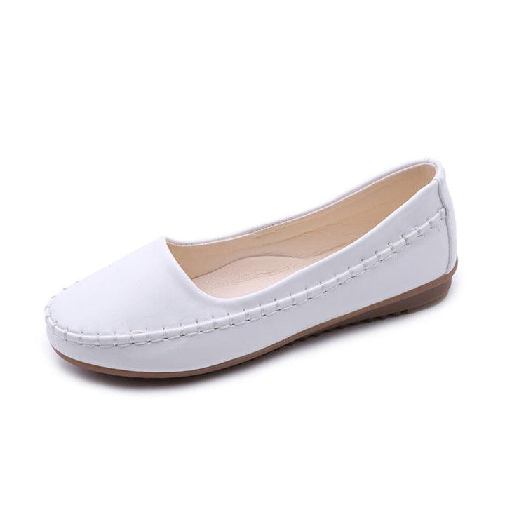 Round Toe Slip-on Grandma Style Flat Shoes - Trendha