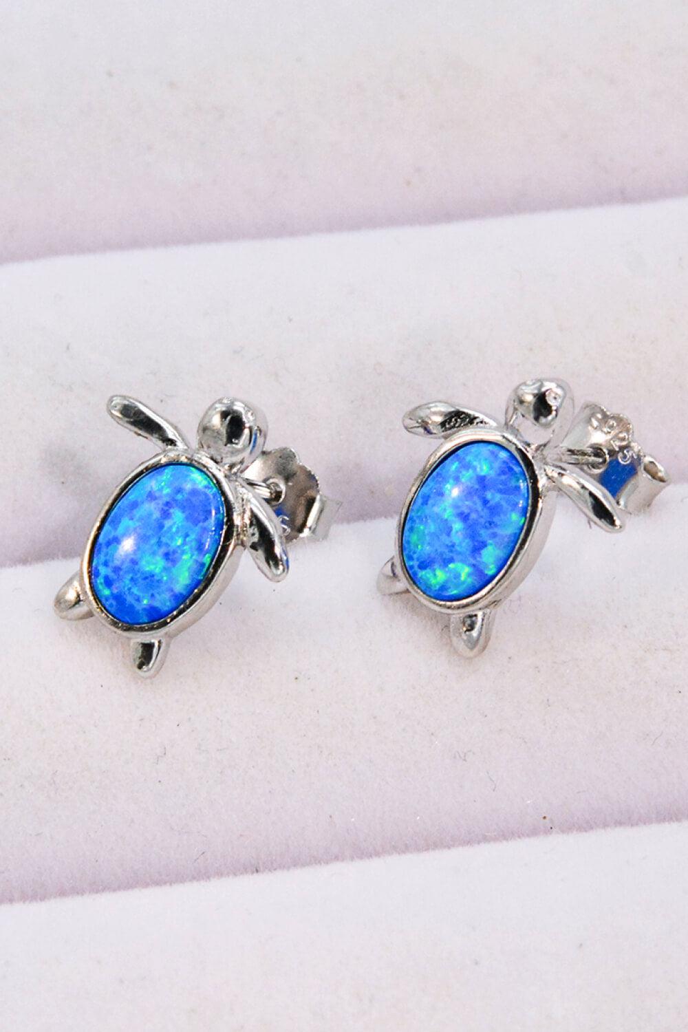 Opal Turtle Stud Earrings - Trendha