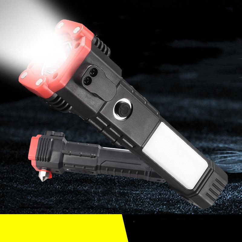 Multifunctional Lighted Flashlight With Safety Hammer - Trendha
