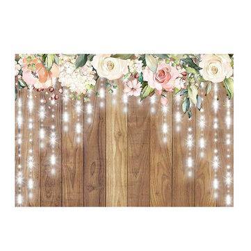 2.1x1.5m Durable Fabric Wooden Wall Party Backdrop Wedding Photography Background - Trendha