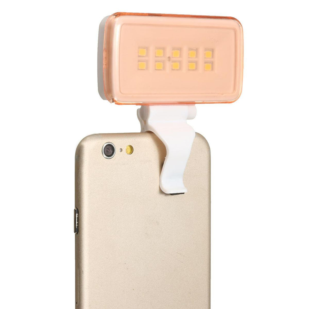 Rechargeable 10 LED White Selfie Fill LED Light Flash Ring For Phone Camera - Trendha
