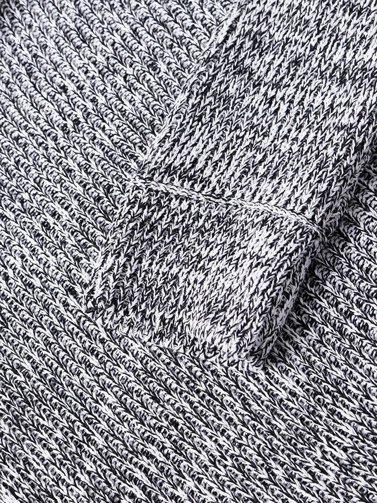 Mens Letter Pattern Half Zip Vintage Knitted Drawstring Sweater Hoodies - Trendha