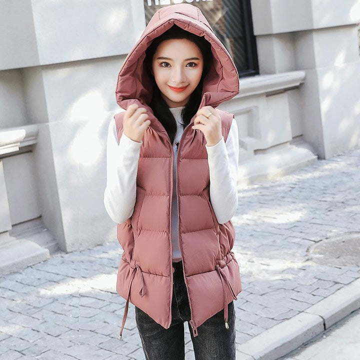 Hooded fashion zip pleated cotton coat - Trendha