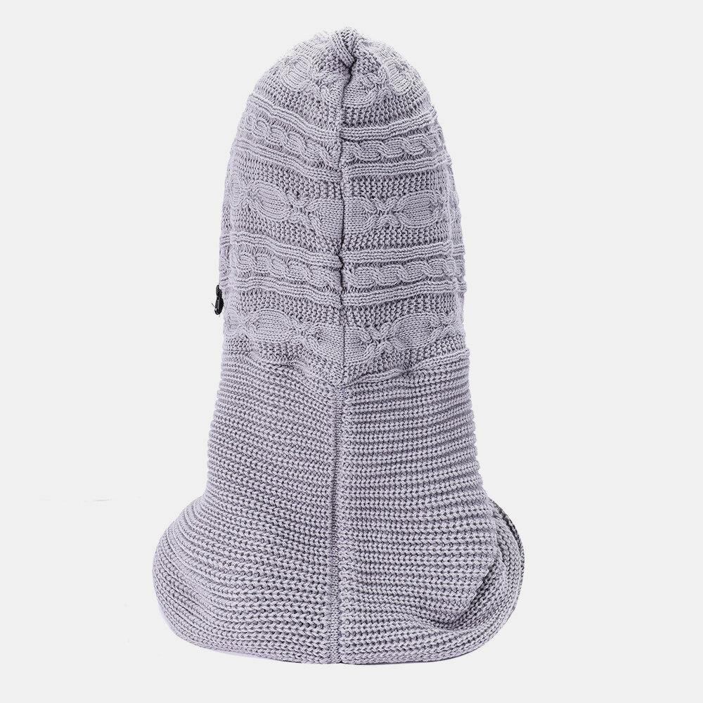 Unisex Detachable Keep Warm Dustproof Zipper Neck Protection Knitted Face Mask Scarf - Trendha