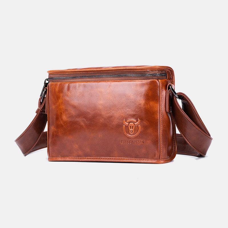 Men Genuine Leather Anti-Theft Wear-Resistant 7.9 Inch Ipad Vintage Square Bag Crossbody Bag Shoulder Bag - Trendha