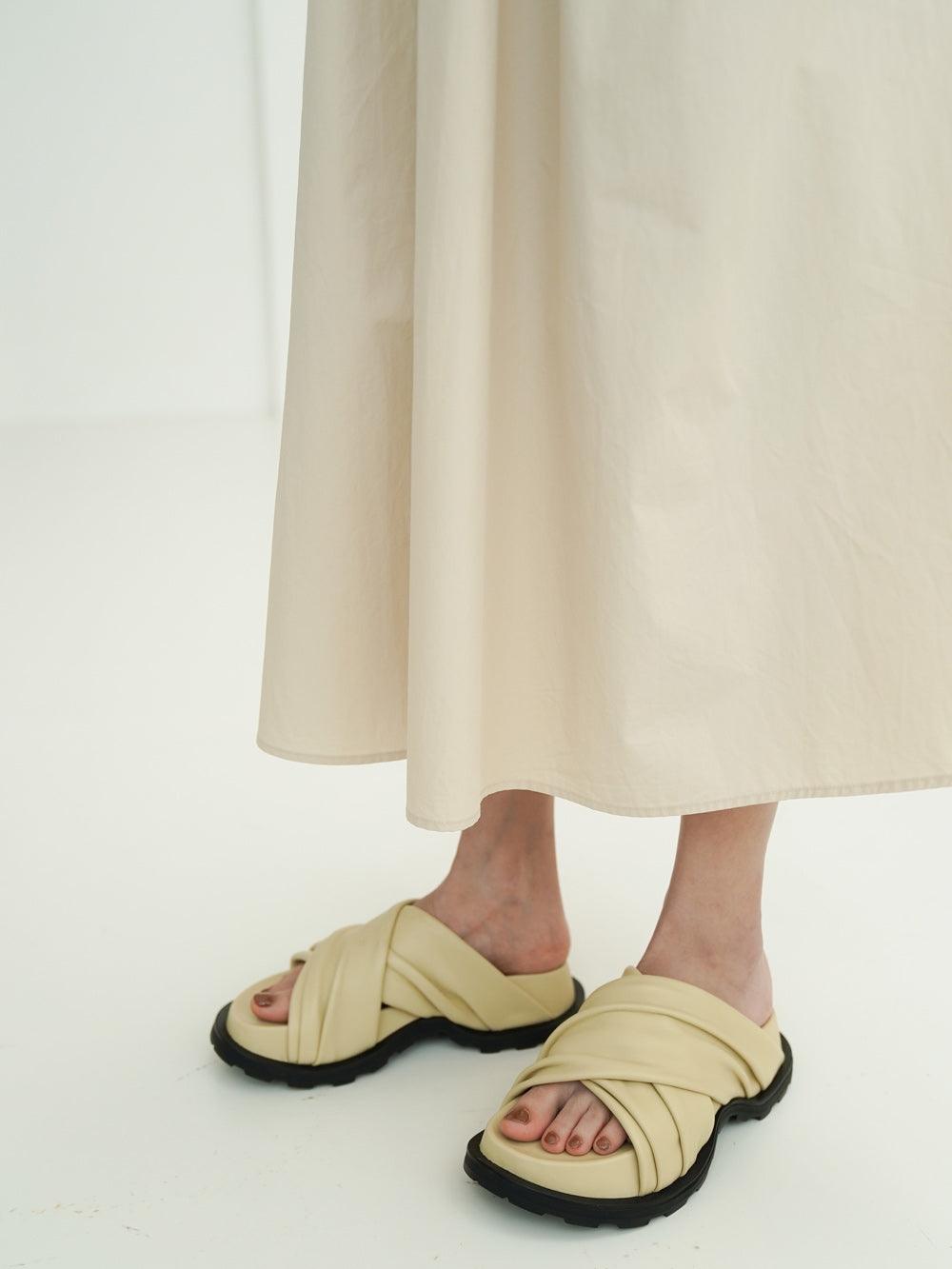 Super Comfortable Soft Nappa Cross-wrinkle Slippers With Thick-soled Heightening Mules - Trendha