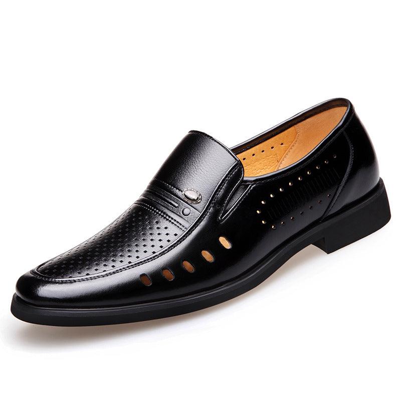 Pointed British Men's Business Formal Wear Hollow Ankle Shoes - Trendha