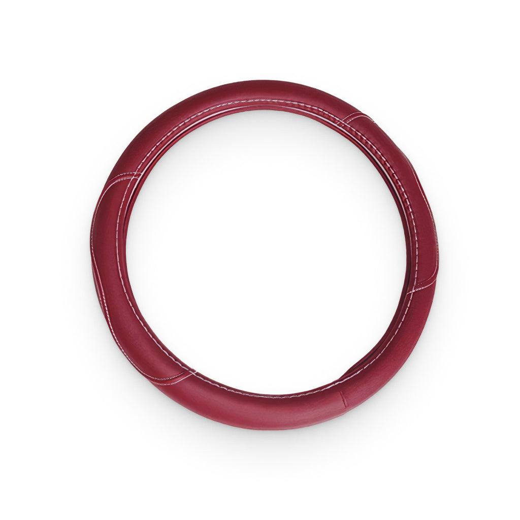 Red Polyurethane Leather Steering Wheel Wrap - Trendha