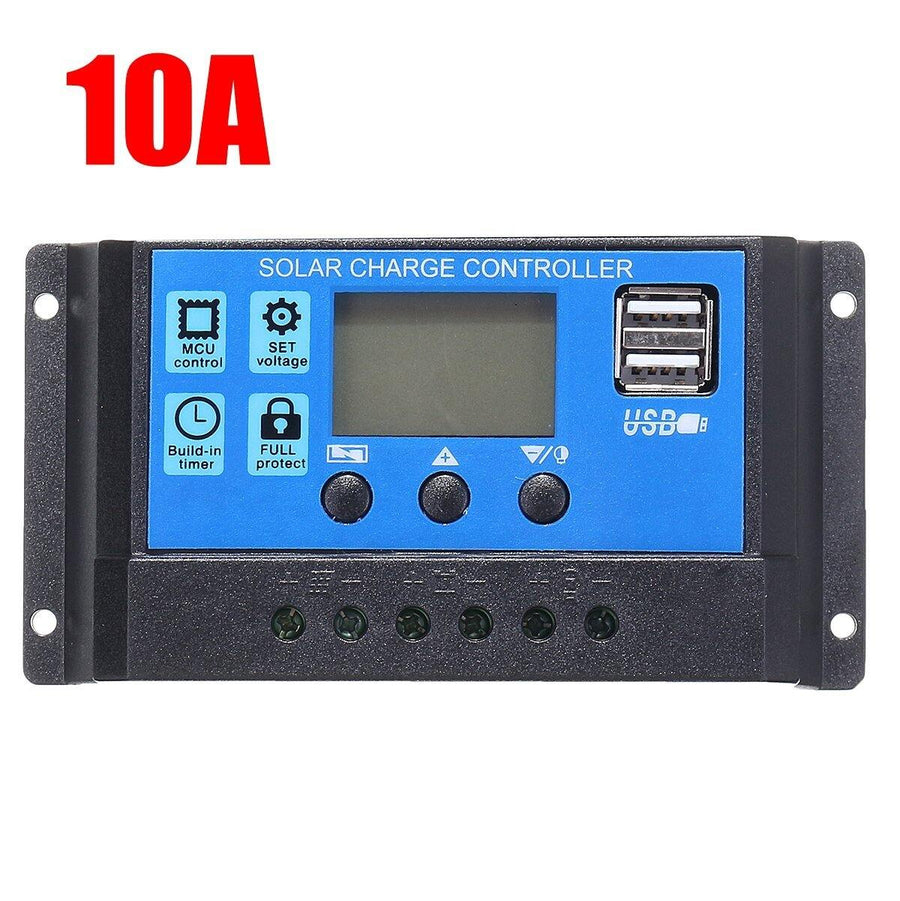 10/20/30A 12/24V LCD Dual USB Solar Panel Battery Regulator Charge Controller - Trendha