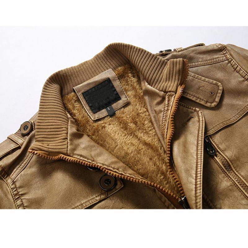 Mens Vintage Belts Coats Fleece Lined Outdoor Thikcened Winter Warm Jacket - Trendha