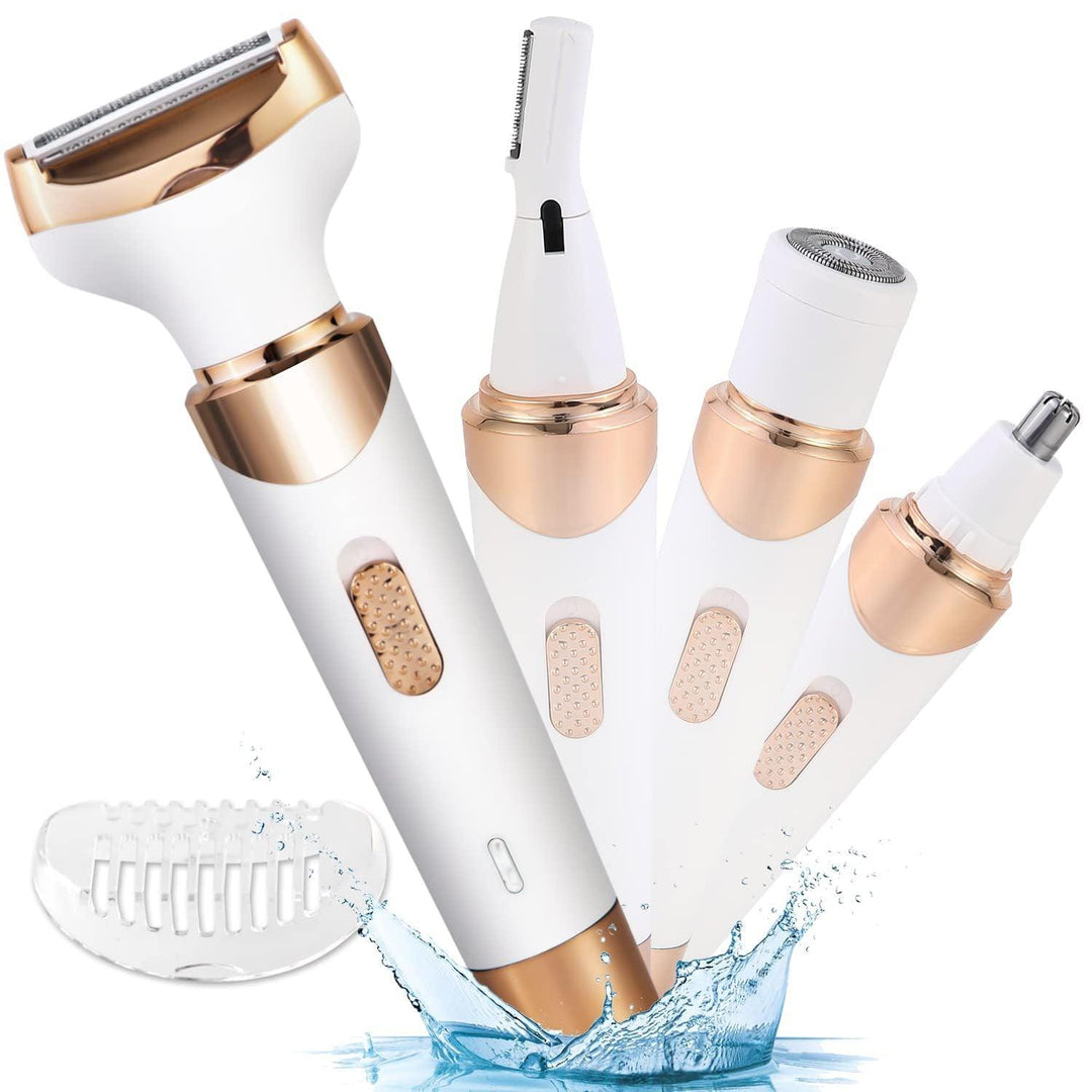 Four-in-one Women's USB Rechargeable Electric Shaver And Eyebrow Trimmer - Trendha