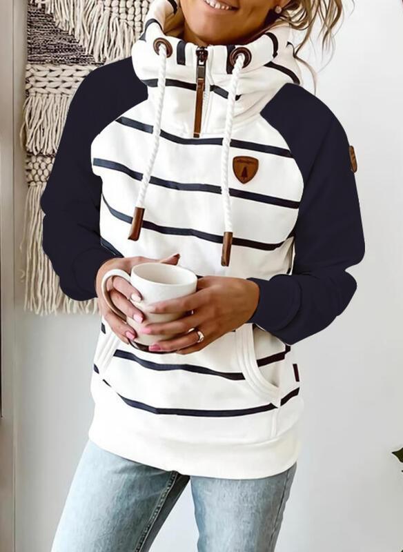 Fashion Striped Color-Blocking Long-Sleeved Sweater - Trendha