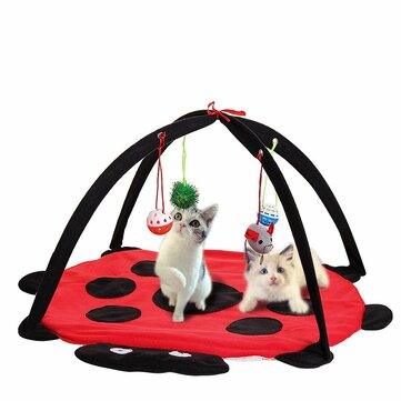 Pet Cat Play Bed Activity Tent Playing Toy Exercise Kitten Pad Mat Bells House - Trendha