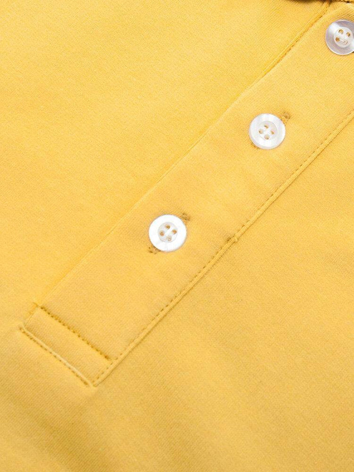 Mens Cotton Patchwork Button Closure Business Golf Shirts - Trendha
