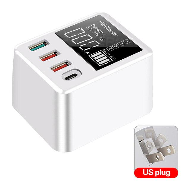 Bakeey 30W 4-Port USB Charger 18W USB-C PD3.0 Power Delivery QC3.0 Quick Charge Digital Display USB Charging Station For iPhone 11 SE 2020 For Samsung Galaxy Note 20 - Trendha