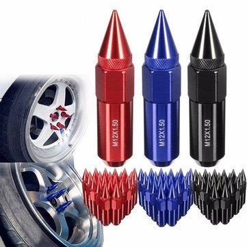 20pcs M12X1.5 Aluminum 60mm Car Wheels Rims Lug Nuts Spiked Extended Tuner - Trendha