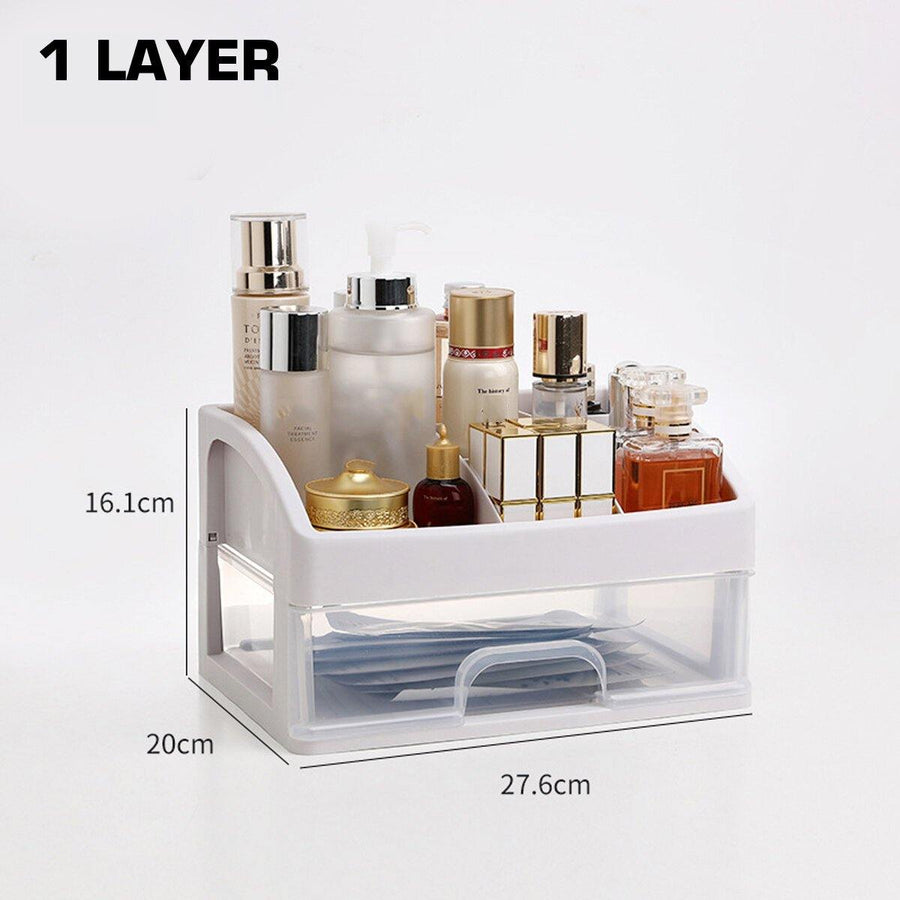 Large Multipurpose Makeup Cosmetic Jewelry Storage Box Drawer Organizer Case Display for Dormitory Bathroom - Trendha