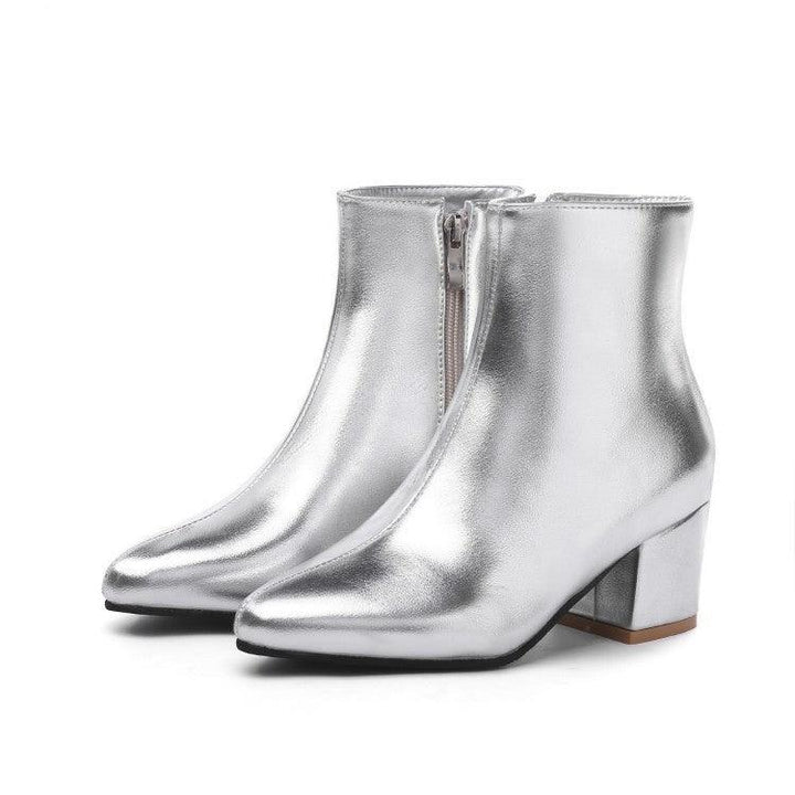 High Heel Pointed Toe Low Women Martin Boots - Trendha