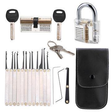 DANIU Unlocking Lock Opener Kit Locksmith Training Transparent Practice Padlocks Tools - Trendha