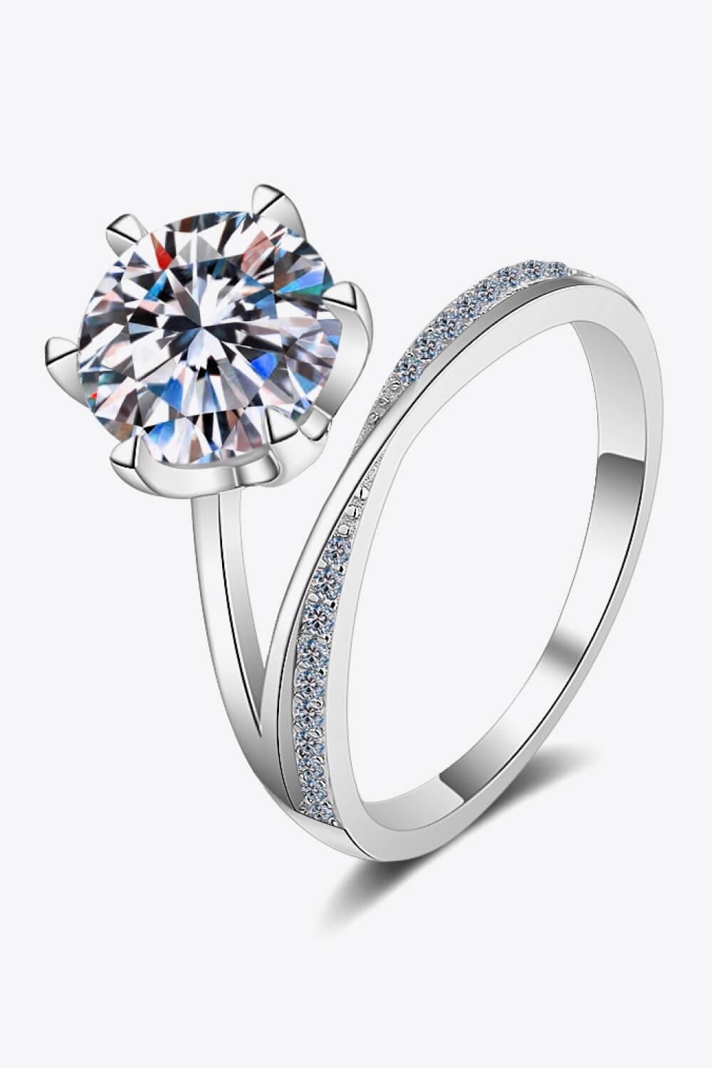 3 Carat Moissanite 6-Prong Ring - Trendha