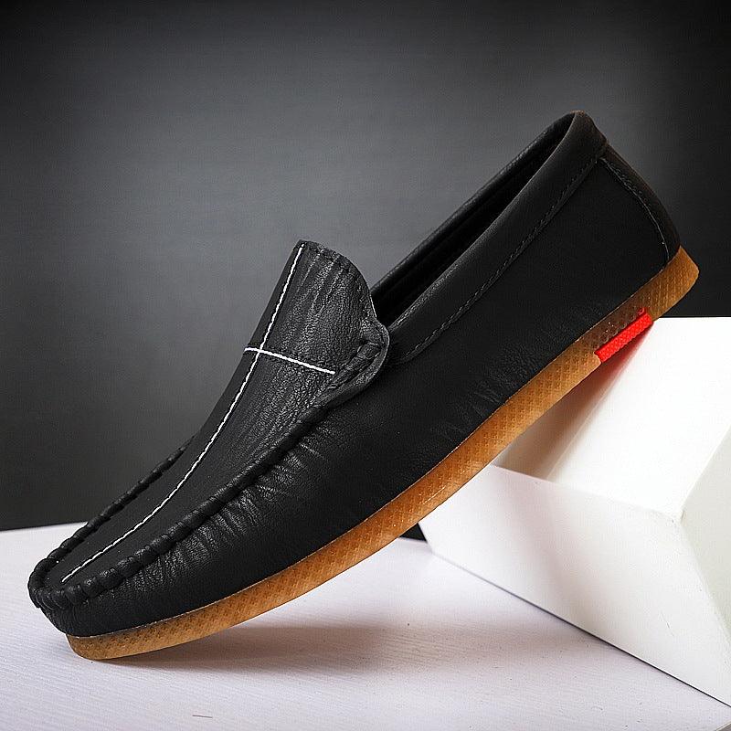 Doudou Men's Casual Lazy Small Leather Lightweight Driving Men's Soft-soled Men's Shoes - Trendha