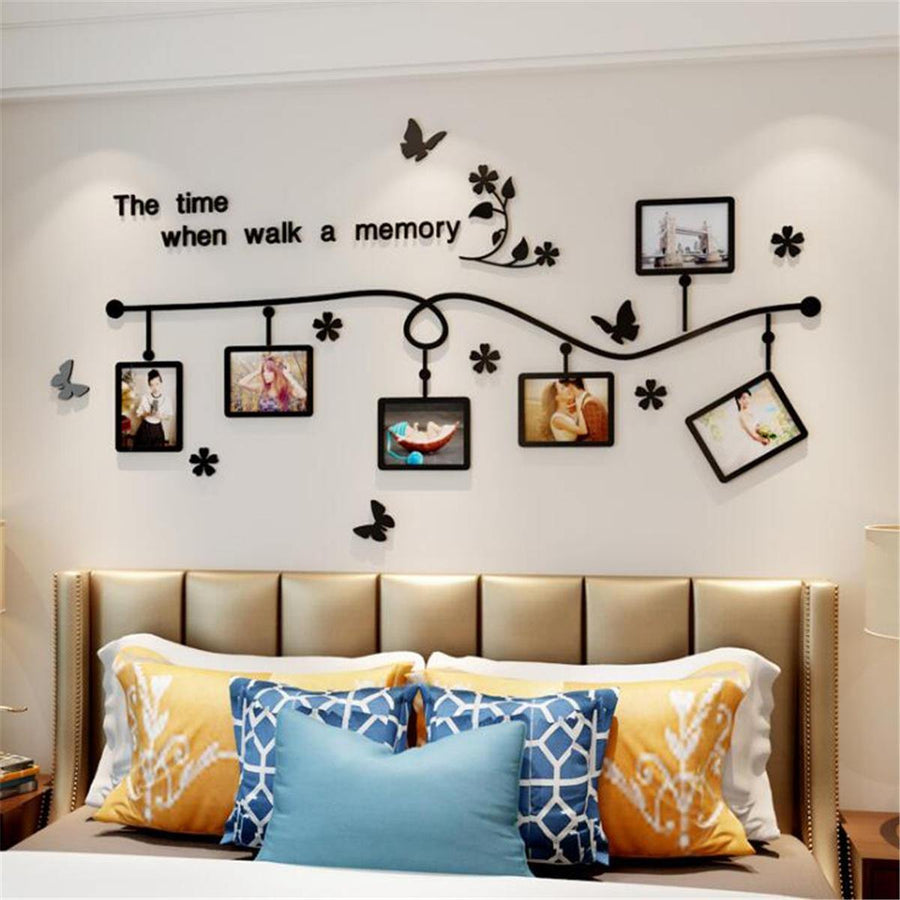 3D Acrylic Photo Frame Wall Sticker Bedroom TV Background Home Office Decorative - Trendha