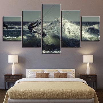 5PCS Modern Home Room Wall HD Art Picture Surfing Spray Painting Decor Walls Sticker - Trendha