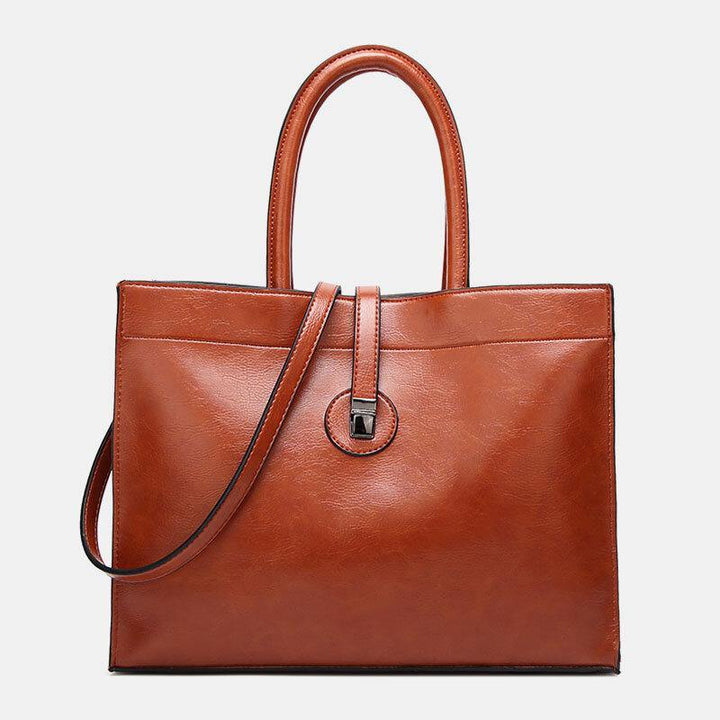 Women Faux Leather Retro Multi-pocket Large Capacity Handbag Shoulder Bag Tote - Trendha