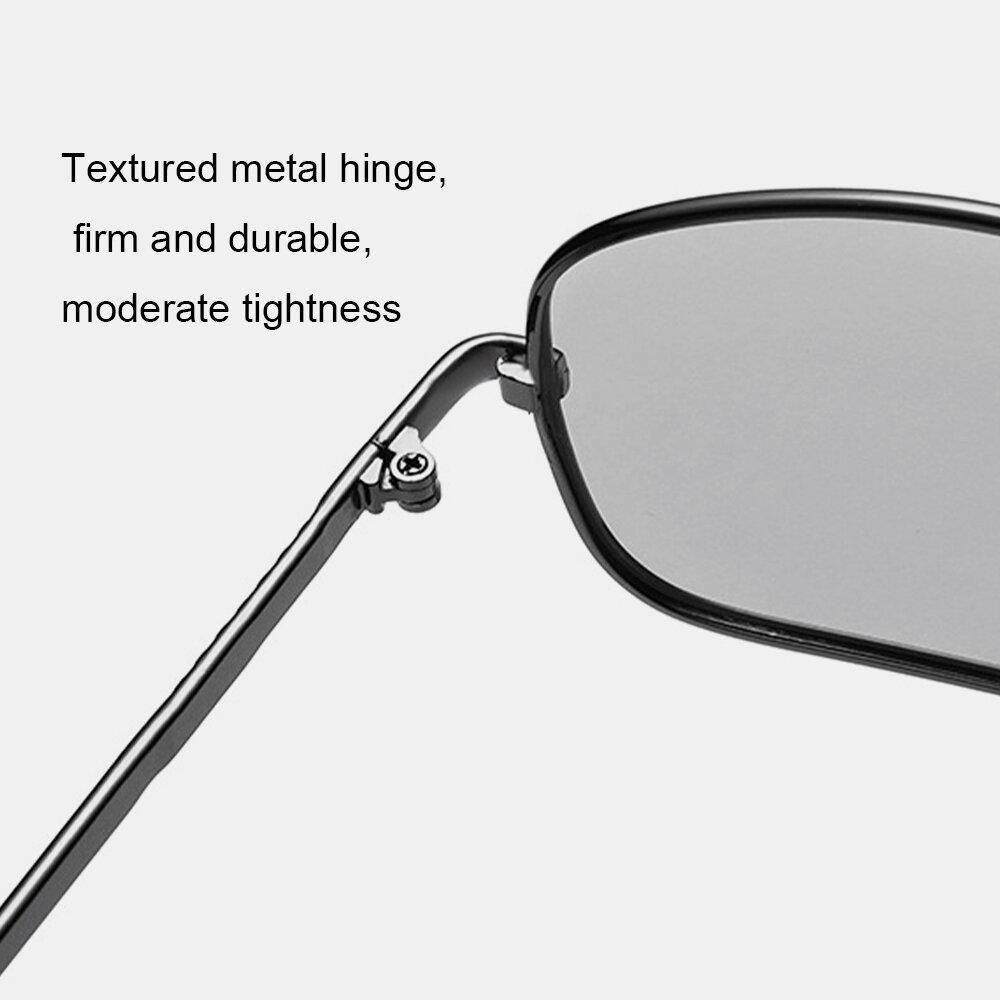 Men Smart Photochromic Polarized Sunglasses Rectangular Metal Full Frame Anti-UV Anti-glare Driving Goggles Sun Glasses - Trendha