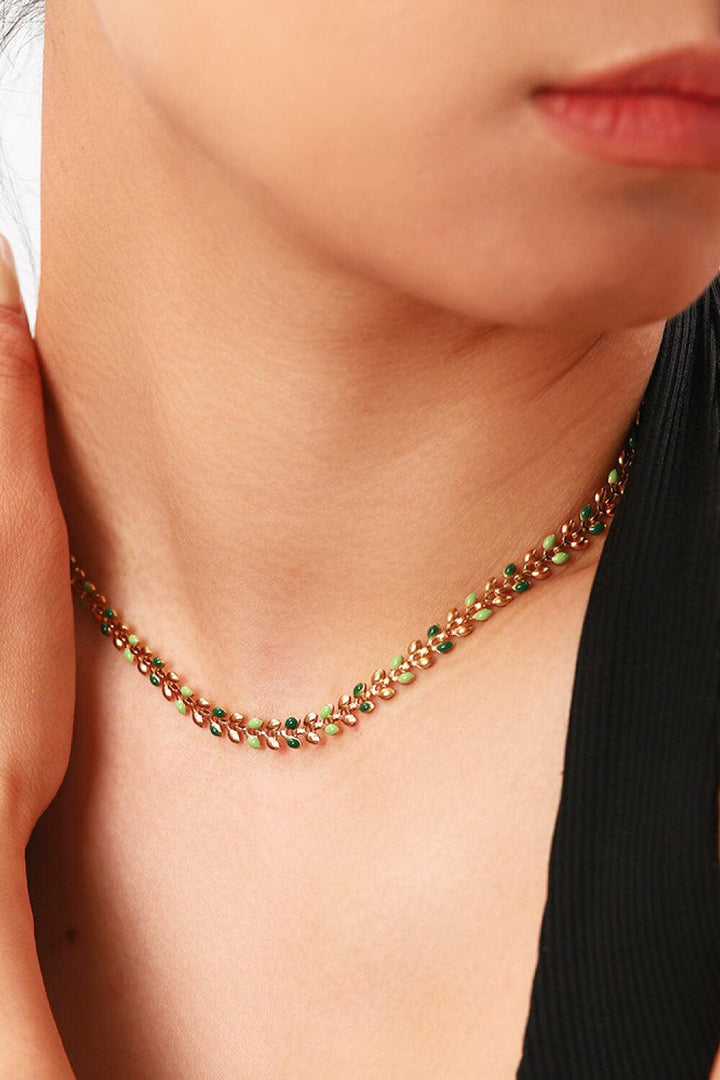 Leaf Chain Lobster Clasp Necklace - Trendha