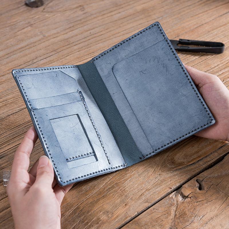 DIY Stitched Vintage Waxed Leather Travel Passport Bag Material - Trendha