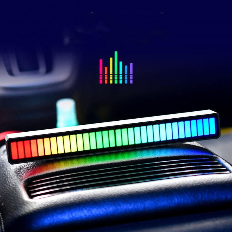 RGB USB Energy Saving Lamp Voice-activated Pickup Rhythm Light Car Ambient Lamp Music Atmosphere Light Game Light - Trendha