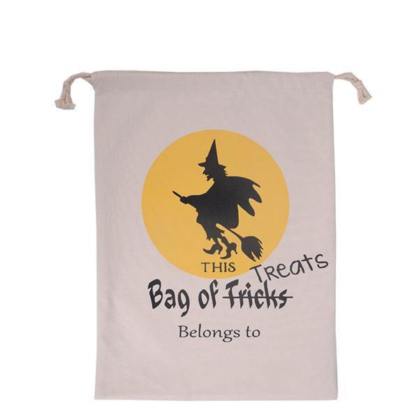 Halloween Bag Canvas Party Halloween Sacks Drawstring Candy Gifts Bag - Trendha
