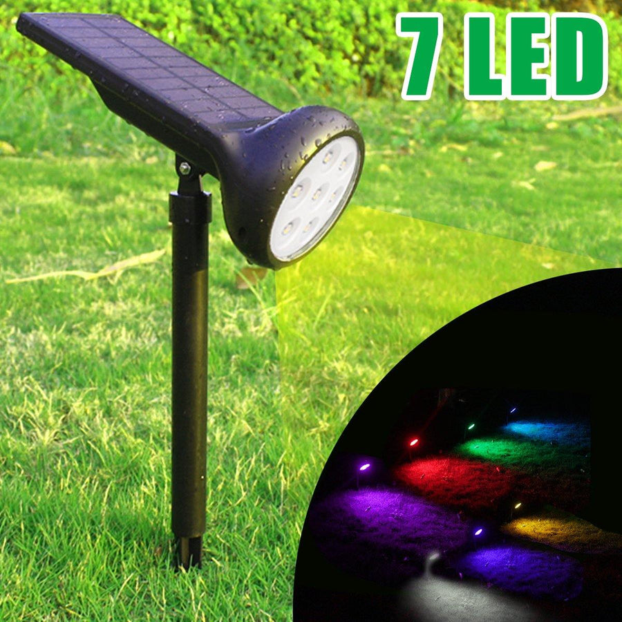 Solar Power 7 LED Spotlight Outdoor Garden Lamp Colorful Lawn Landscape Lights Waterproof - Trendha
