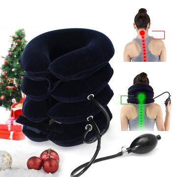 4 Layer Inflatable Pillow Neck Support Neck Headache Pain Traction Support Device Travel Hunting - Trendha