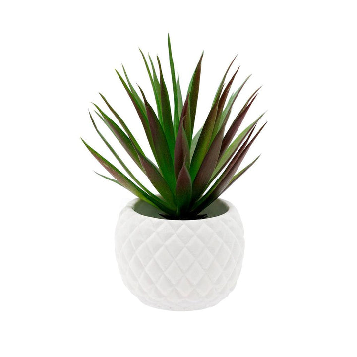 White Ceramic Pineapple Planter - Trendha