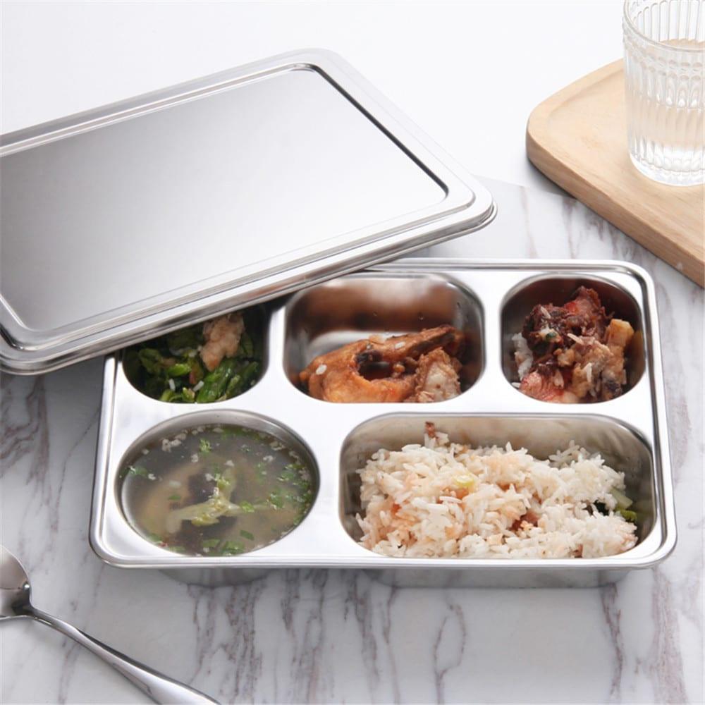 5 Compartments Stainless Steel Lunch Box - Trendha