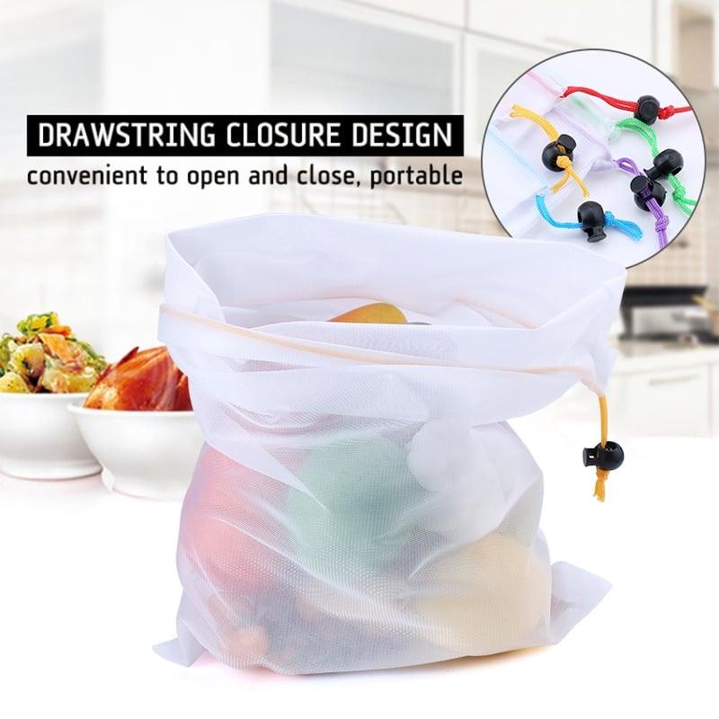 5 Pieces of Colorful Reusable Vegetable Bags - Trendha