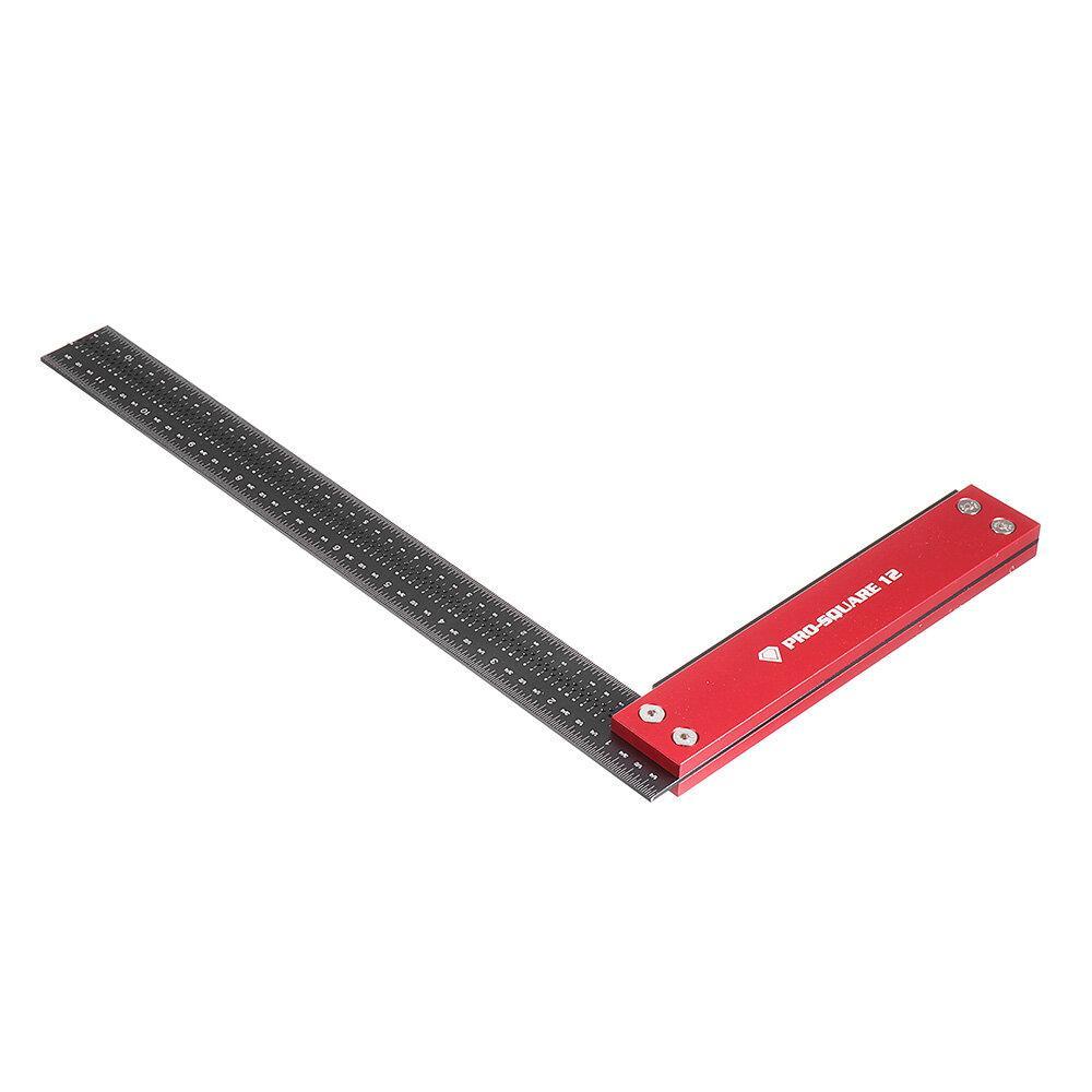 12 Inch Precision Woodworking Square Marking Ruler Aluminum Alloy 90 Degree Right Angle Ruler Hole Positioning Scriber Scribing Tool - Trendha