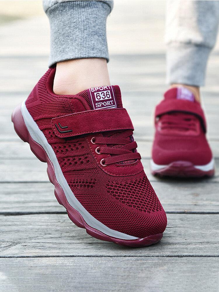 Women Casual Breathable Mesh Hook Loop Slip Resistant Walk Sneakers - Trendha