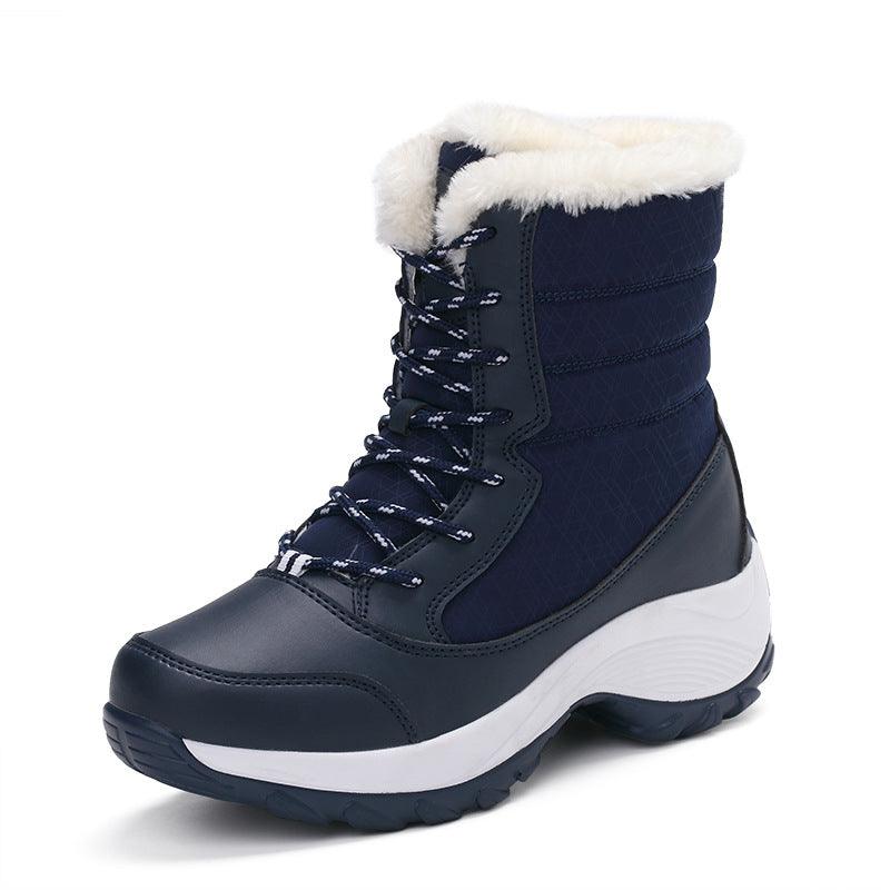 Snow Boots Female High To Help Waterproof Ladies Cotton Shoes Boots Plus Velvet Shoes - Trendha