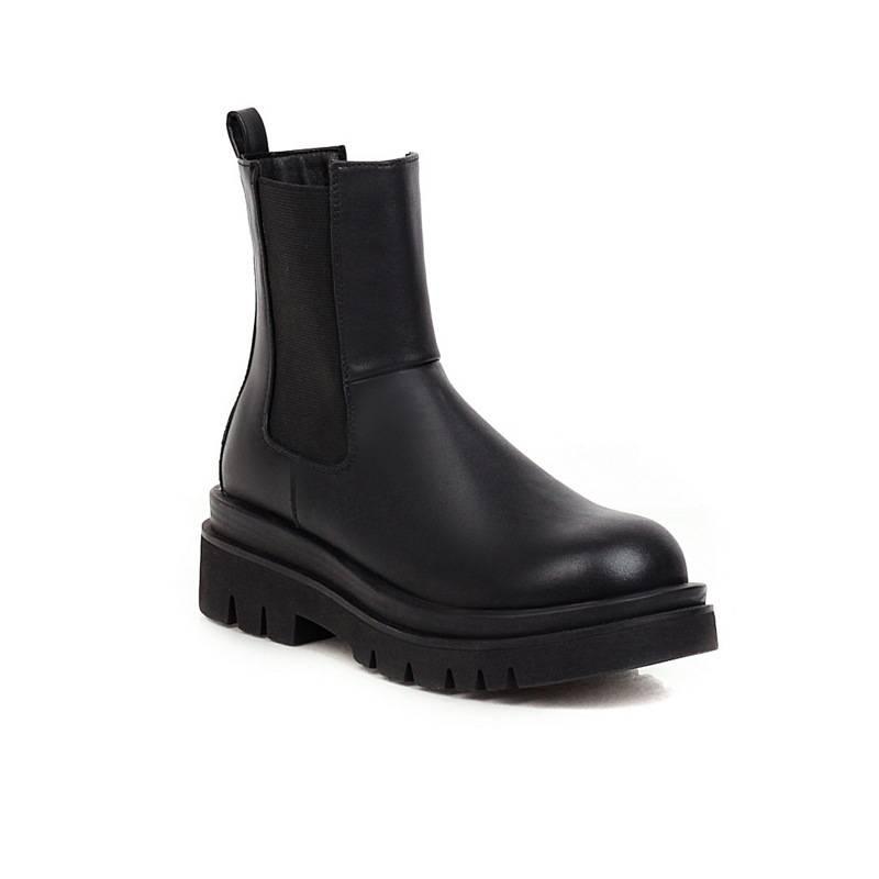 British style mid-heel platform knight boots - Trendha